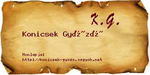 Konicsek Győző névjegykártya